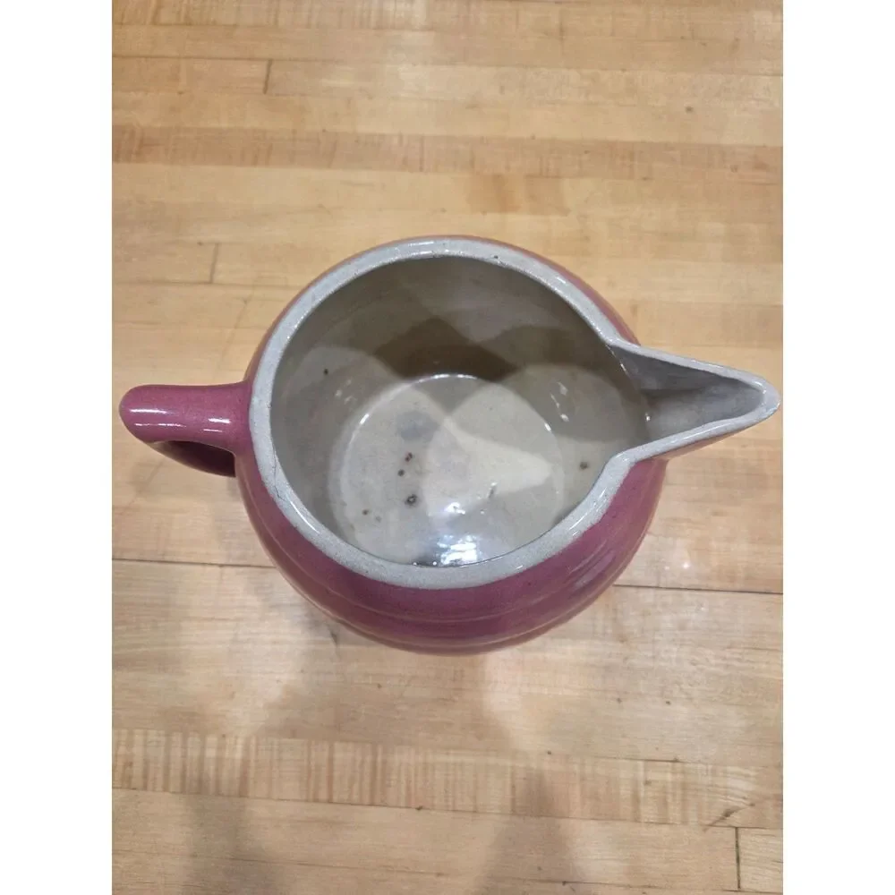 Vintage Watt Pottery Rosie Pink Ribbed Beehive Grooves Ice Lip Pitcher